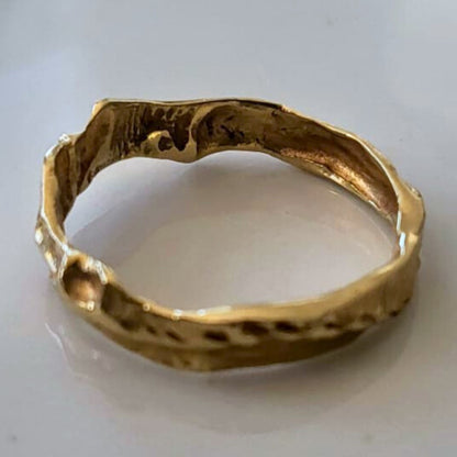 Vintage 14k gouden ring schors
