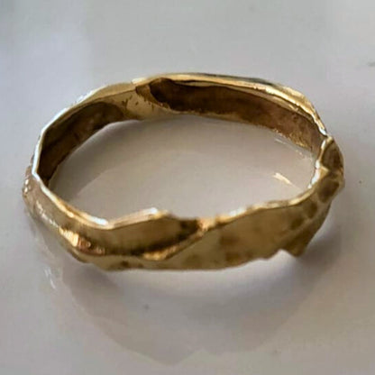 Vintage 14k gouden ring schors