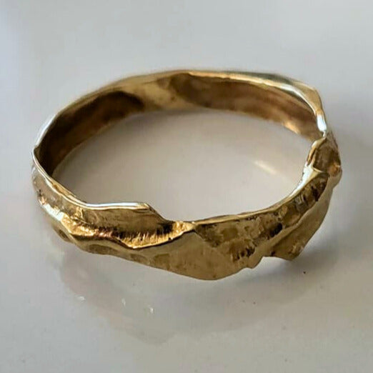 Vintage 14k gouden ring schors