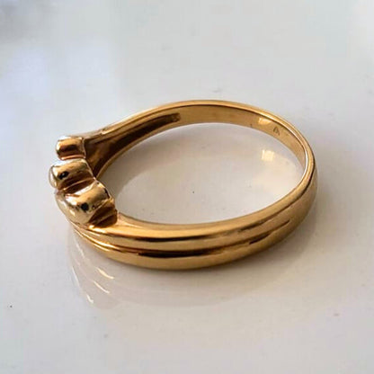 Vintage 14k gouden ring wave