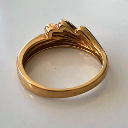 Vintage 14k gouden ring wave