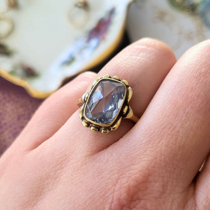 Vintage 14k gouden ring met topaas
