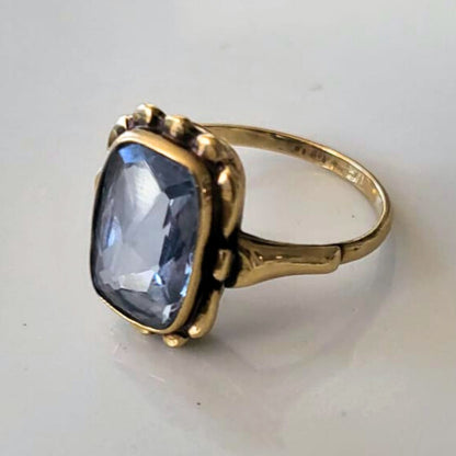 Vintage 14k gouden ring met topaas