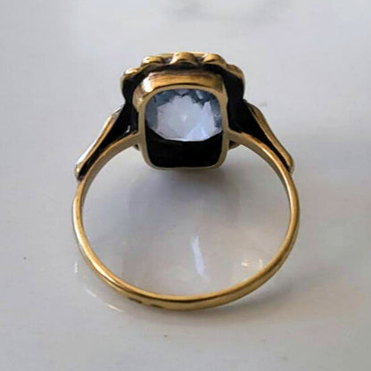 Vintage 14k gouden ring met topaas