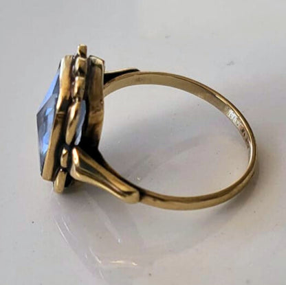 Vintage 14k gouden ring met topaas
