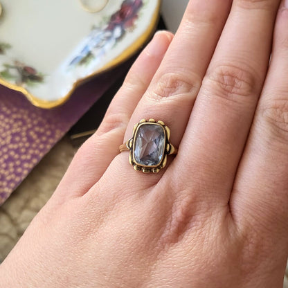 Vintage 14k gouden ring met topaas