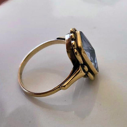 Vintage 14k gouden ring met topaas