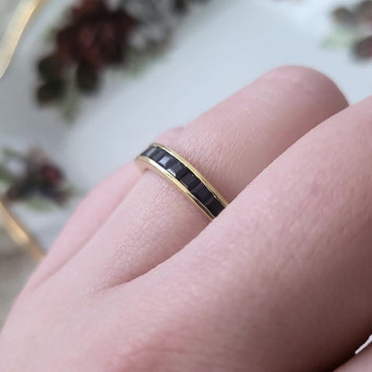Vintage 18k gouden ring met saffier