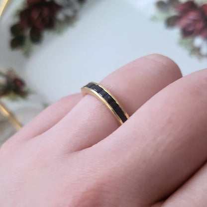 Vintage 18k gouden ring met saffier