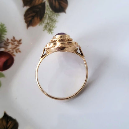 Vintage 14k gouden ring met amethist