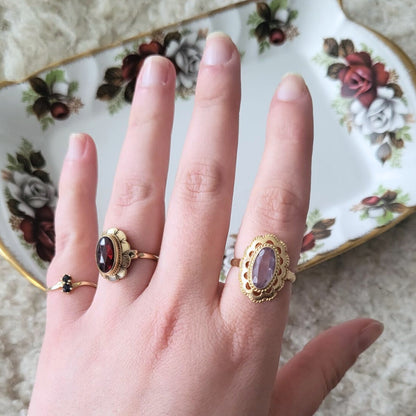 Vintage 14k gouden ring met amethist