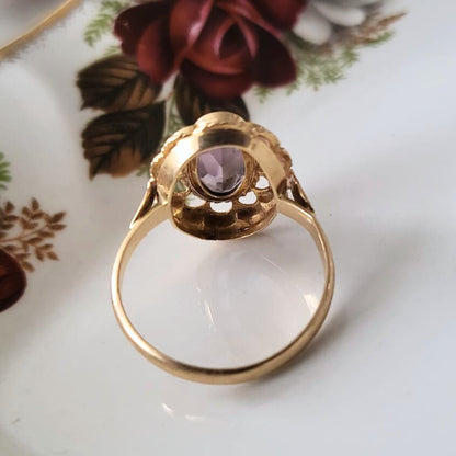 Vintage 14k gouden ring met amethist