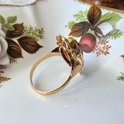 Vintage 14k gouden ring met carneool