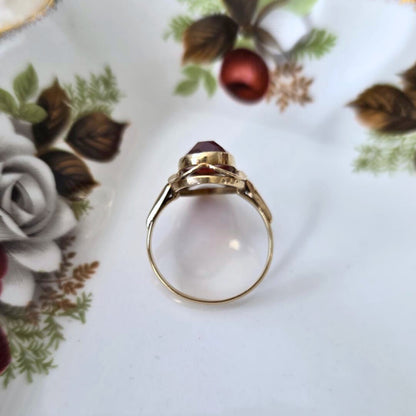 Vintage 14k gouden ring met carneool