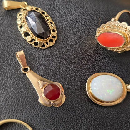 Vintage 14k gouden hanger met opaal