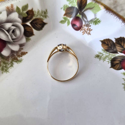 Vintage 14k gouden ring met mystic topaas