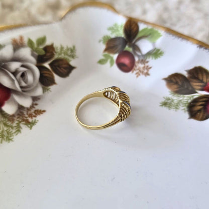 Vintage 14k gouden ring met blauwe emaille