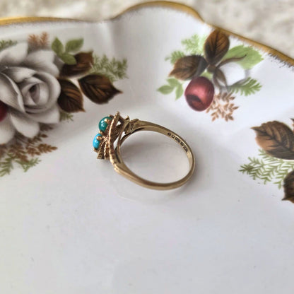 Vintage 9k gold ring with turquoise