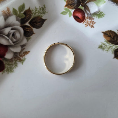 Vintage 14k gouden ring met 5 diamanten