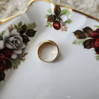 Vintage 14k gouden ring met smaragd en diamant