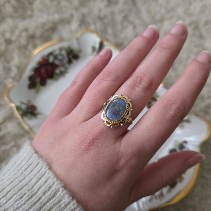 Vintage 14k gouden ring met opaal