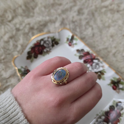 Vintage 14k gouden ring met opaal