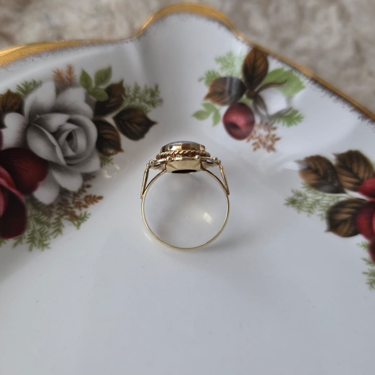 Vintage 14k gouden ring met opaal