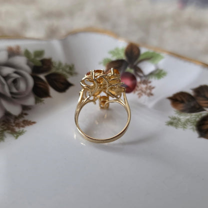 Vintage 14k gouden ring met citrien