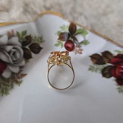 Vintage 14k gouden ring met citrien