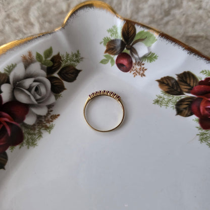 Vintage 14k gouden ring met robijnen