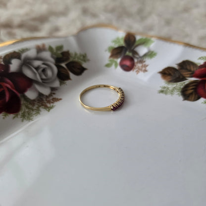 Vintage 14k gouden ring met robijnen