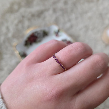 Vintage 14k gouden ring met robijnen