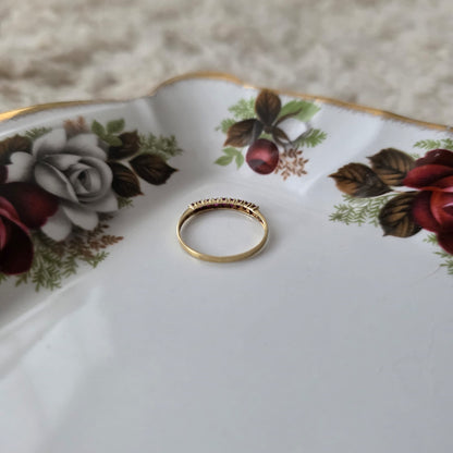 Vintage 14k gouden ring met robijnen