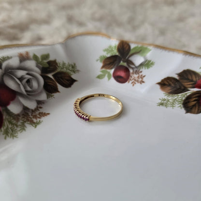 Vintage 14k gouden ring met robijnen