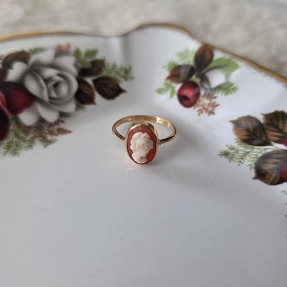 Vintage 18k gouden ring camee