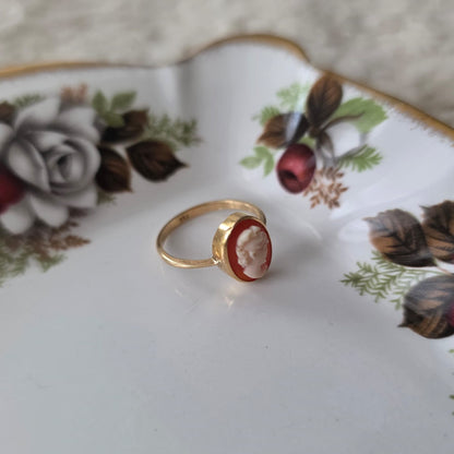 Vintage 18k gouden ring camee