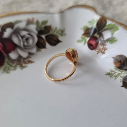 Vintage 18k gouden ring camee