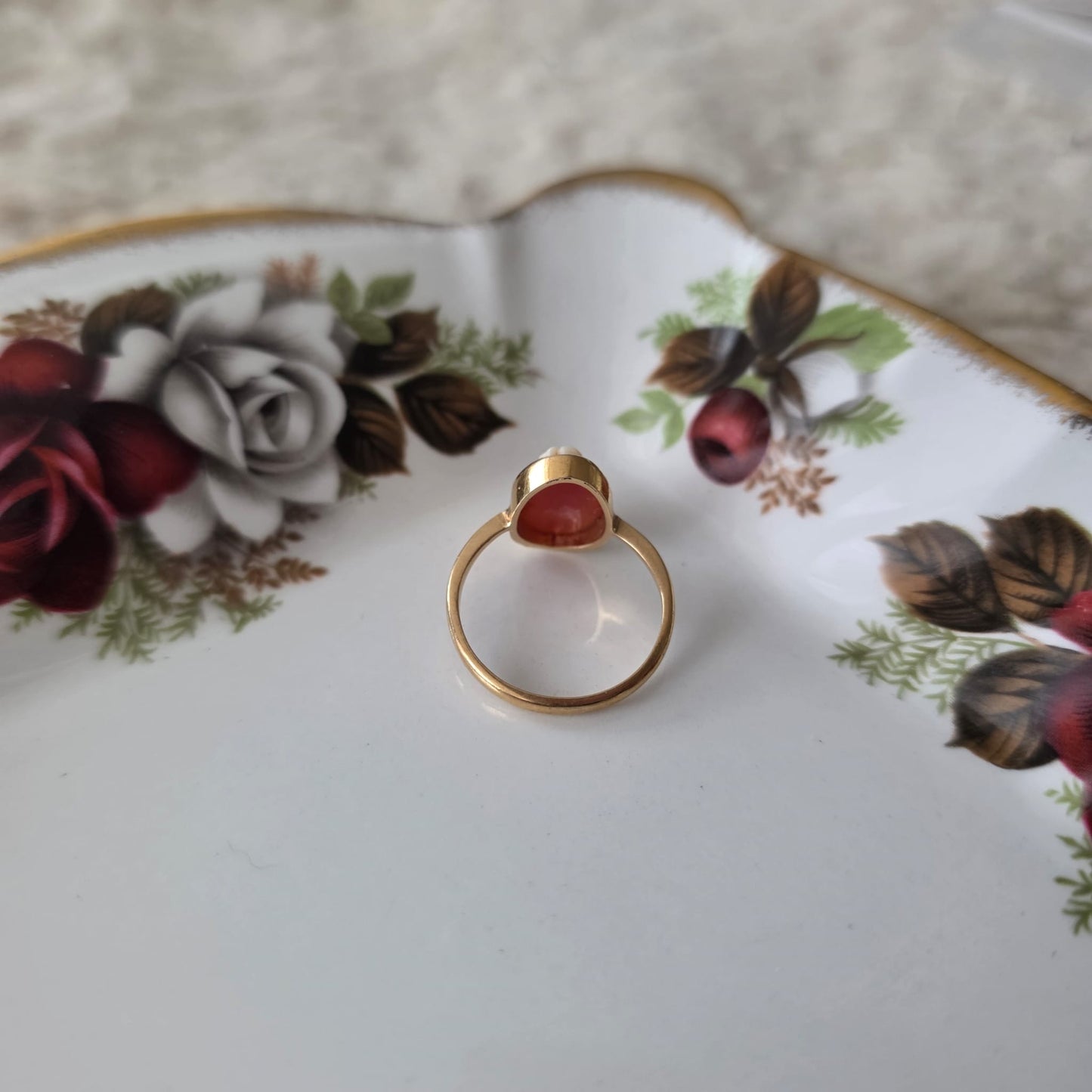 Vintage 18k gouden ring camee