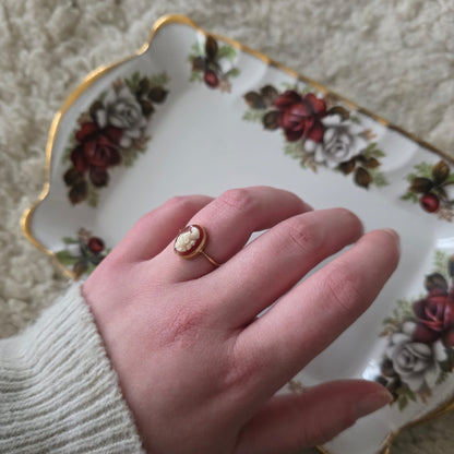Vintage 18k gouden ring camee