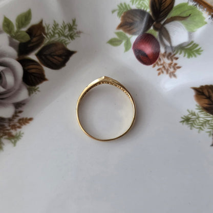 Vintage 18k gouden ring hand gegraveerd