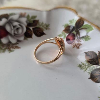 Vintage 18k gouden ring camee