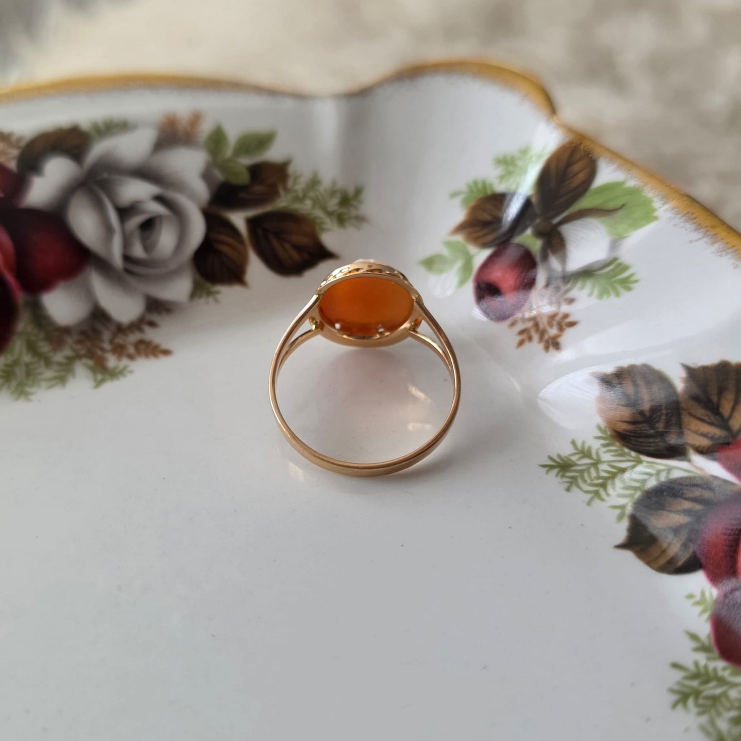 Vintage 18k gouden ring camee