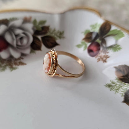 Vintage 18k gouden ring camee