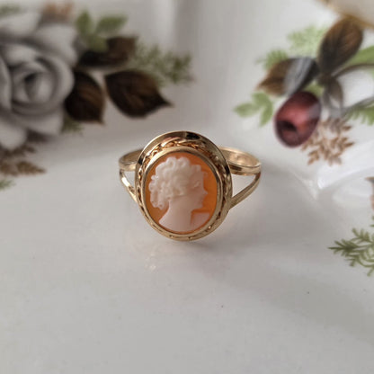Vintage 18k gouden ring camee