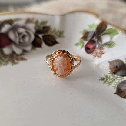 Vintage 18k gouden ring camee