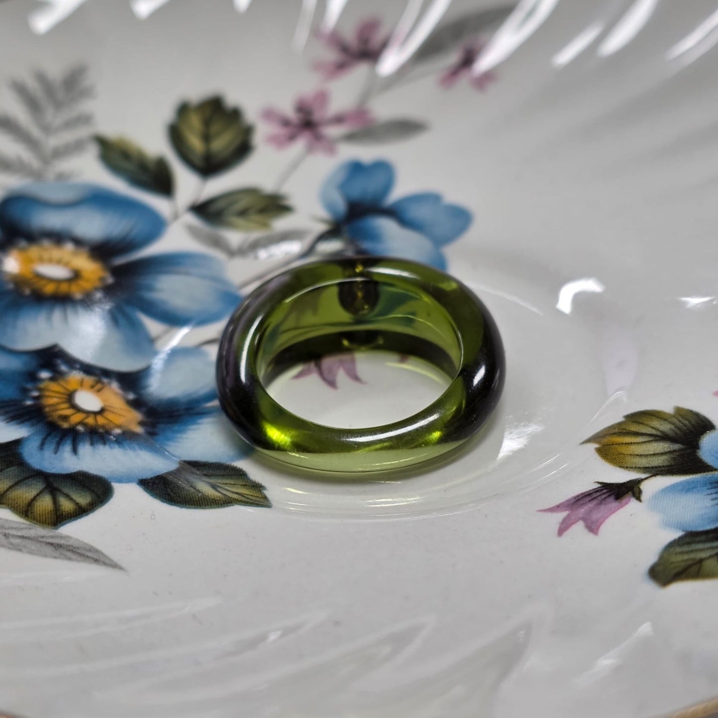 Retro André Benitah resin ring met 18k goud en diamant