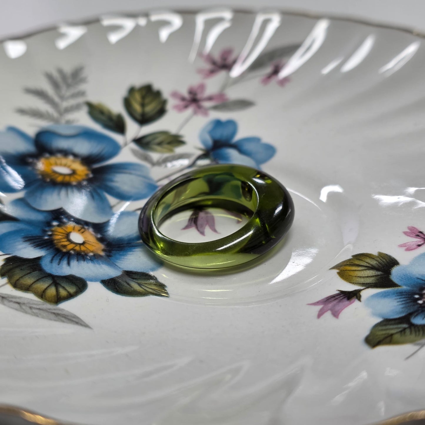 Retro André Benitah resin ring met 18k goud en diamant