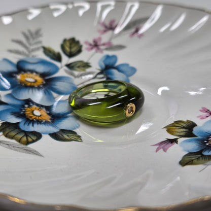 Retro André Benitah resin ring met 18k goud en diamant