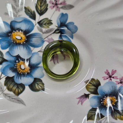 Retro André Benitah resin ring met 18k goud en diamant