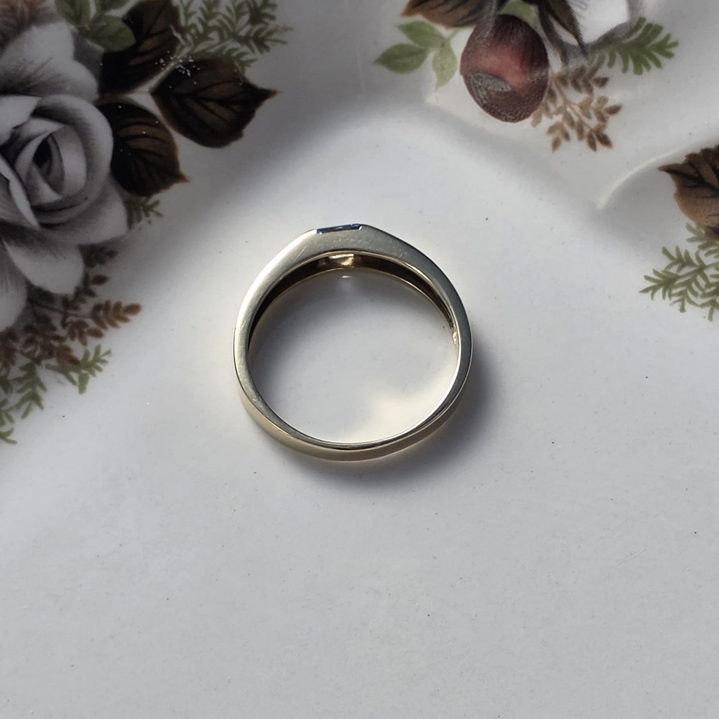 Vintage 14k gouden ring topaas princess cut